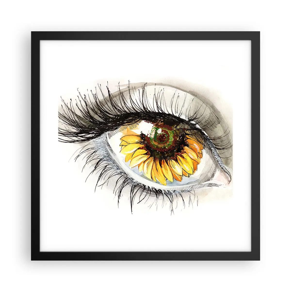 Affiche dans un cadre noir - Poster - Un look aussi chaud que l'été - 40x40 cm