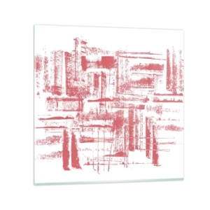 Impression sur verre - Image sur verre - La ville rouge - 40x40 cm