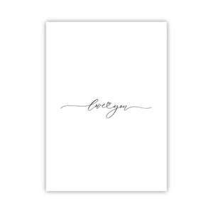 Affiche - Poster - Inscription minimaliste « Je t'aime » sur fond blanc - 50x70cm - Noir sur blanc - Décoration murale moderne pour le salon et la chambre ARTTOR