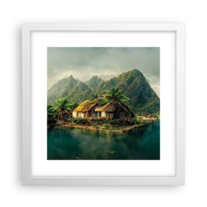 Affiche dans un cadre blanc - Poster - Paradis tropical - 30x30 cm