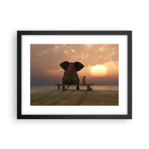 Affiche dans un cadre noir - Poster - C'est bon de garder le silence ensemble - 40x30 cm