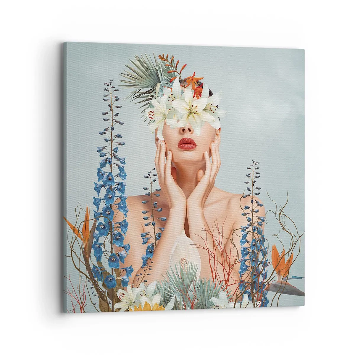 Impression sur toile - Image sur toile - Femme - fleur - 70x70 cm