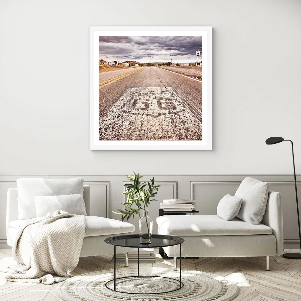 Affiche dans un cadre blanc - Poster - Mother Road - une légende américaine - 30x30 cm