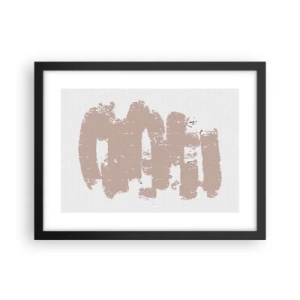 Affiche dans un cadre noir - Poster - Abstraction en rose tendre - 40x30 cm