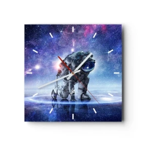 Horloge murale - Pendule murale - Astronaute dans un paysage galactique - 30x30cm - Le ciel étoilé au dessus de moi - Décoration murale moderne pour le salon et la chambre ARTTOR