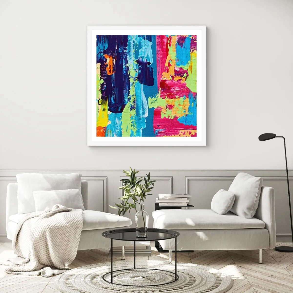 Affiche dans un cadre blanc - Poster - La vie est belle! - 50x50 cm