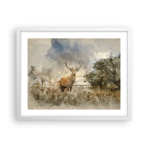 Affiche dans un cadre blanc - Poster - Dignité - force - majesté - 50x40 cm