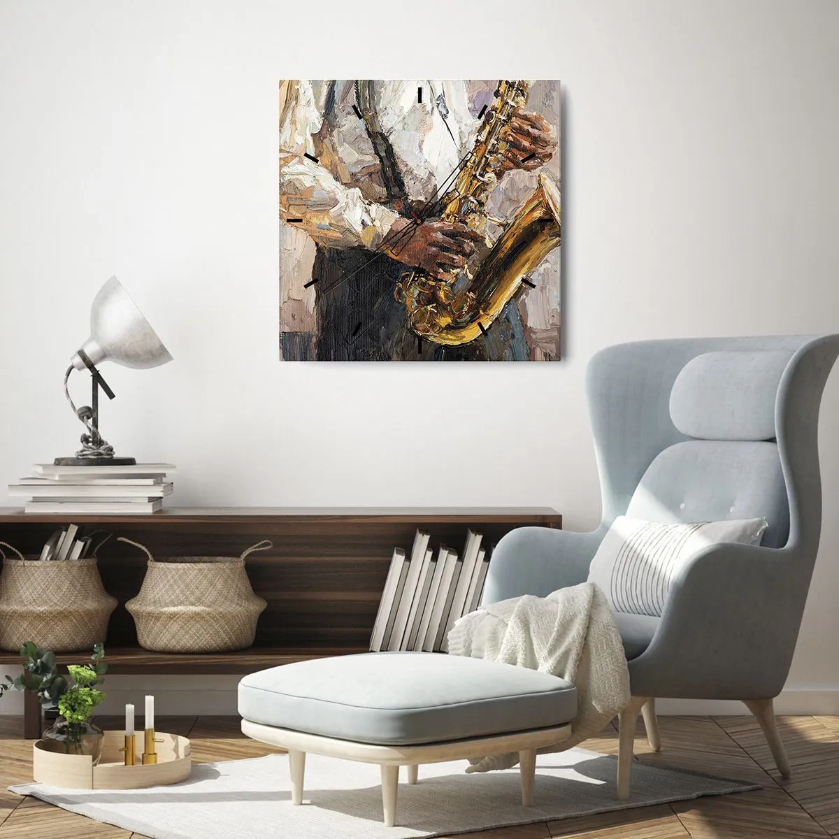 Horloge murale - Pendule murale - C'est l'heure du solo - 40x40 cm