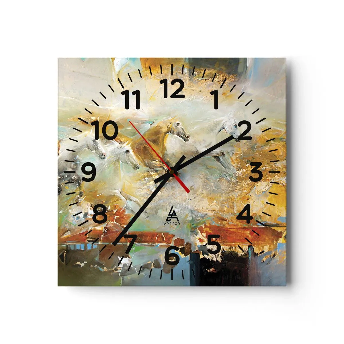 Horloge murale - Pendule murale - Au galop vers la lumière - 30x30 cm