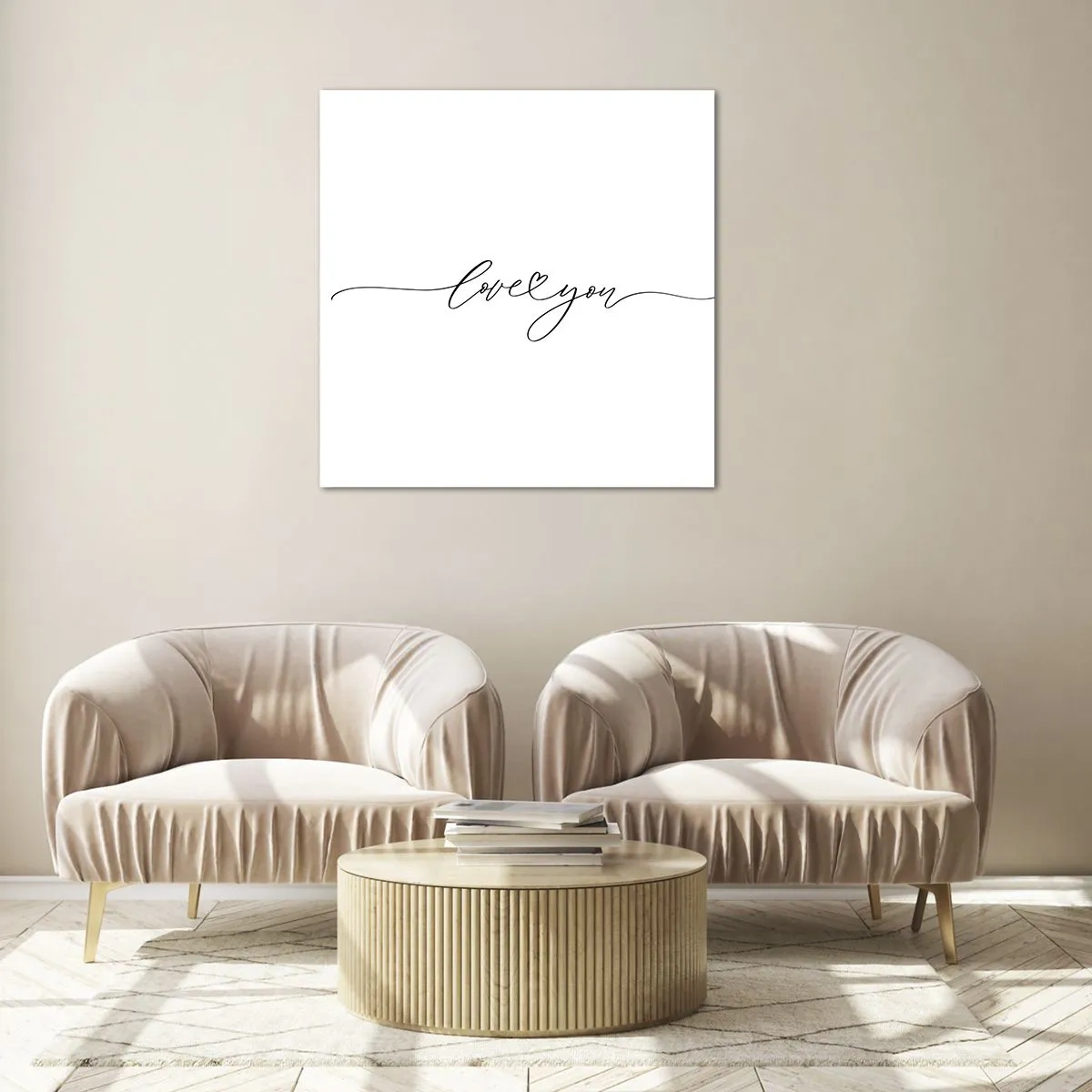 Impression sur verre - Image sur verre - Noir sur blanc - 40x40 cm