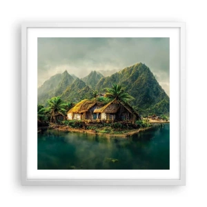 Affiche dans un cadre blanc - Poster - Paradis tropical - 50x50 cm