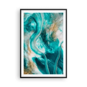 Affiche dans un cadre noir - Poster - Rivière d'or - 61x91 cm