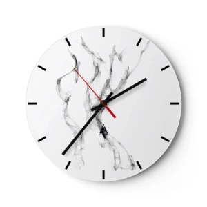 Horloge murale - Pendule murale - Lignes noires abstraites dans une composition minimaliste - 30x30cm - Belle et forte - Décoration murale moderne pour le salon, la cuisine et la chambre ARTTOR