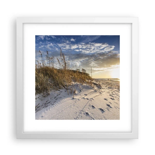 Affiche dans un cadre blanc - Poster - Invitation à la ballade - 30x30 cm