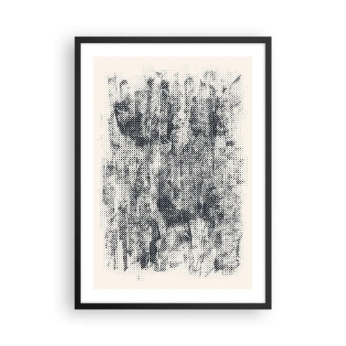 Affiche dans un cadre noir - Poster - Motif graphique de forêt rétro - 50x70cm - Composition brumeuse - Décoration murale moderne pour le salon et la chambre ARTTOR