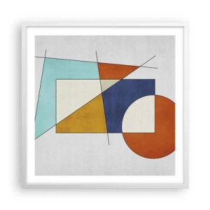 Affiche dans un cadre blanc - Poster - Abstraction : plaisir moderniste - 60x60 cm