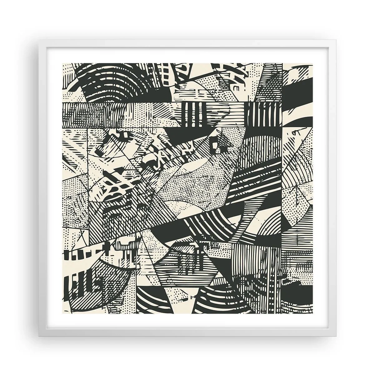 Affiche dans un cadre blanc - Poster - Dynamique du modernisme - 60x60 cm