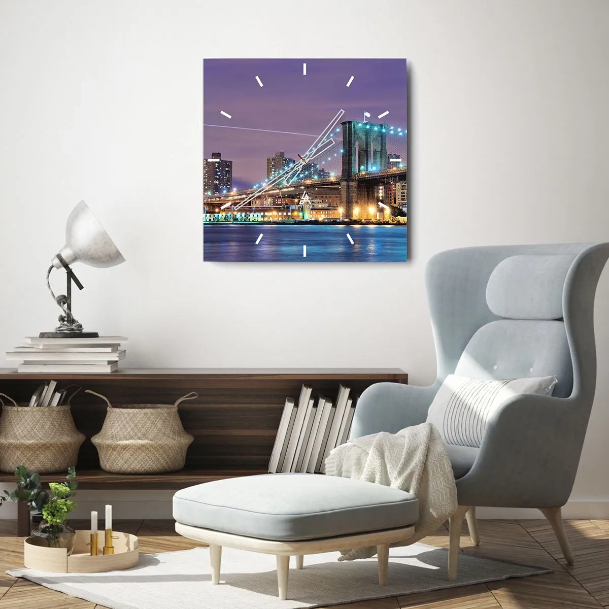 Horloge murale - Pendule murale - Depuis de nombreuses années le pont de Brooklyn - 40x40 cm