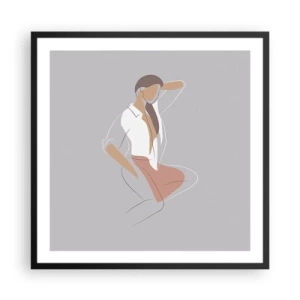 Affiche dans un cadre noir - Poster - Contour gracieux - 60x60 cm