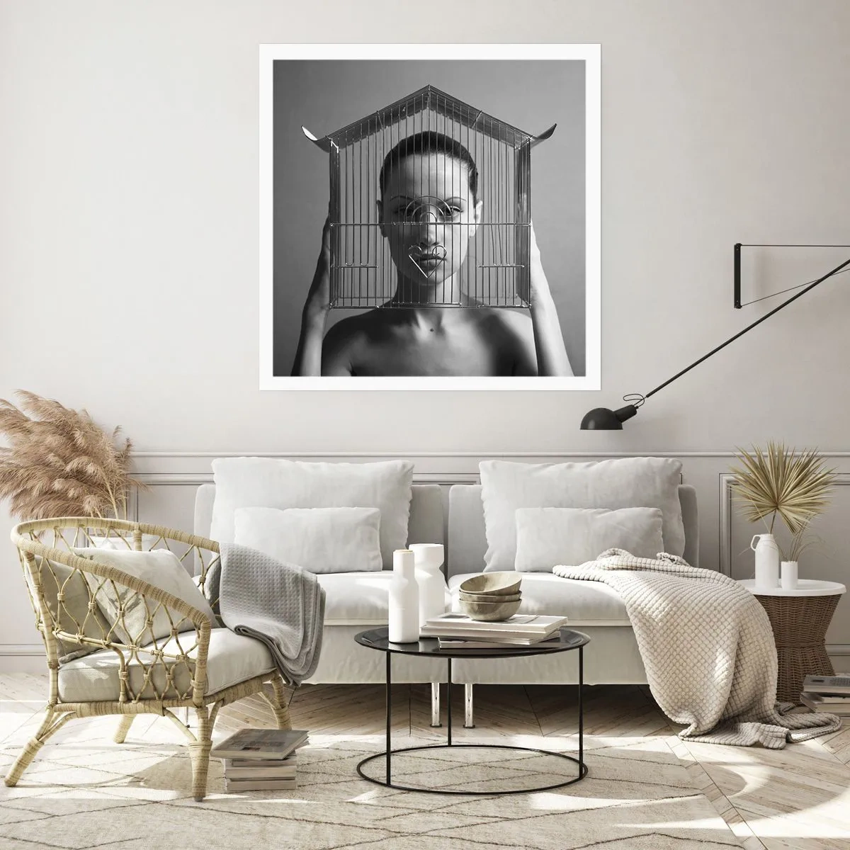 Affiche - Poster - Portrait un peu surréaliste - 40x40 cm