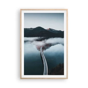 Affiche dans un chêne clair - Poster - Sur une eau aussi lisse qu'un miroir - 61x91 cm