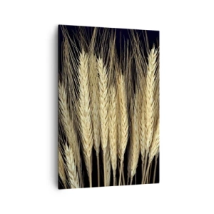 Impression sur toile - Image sur toile - Épis de blé sur fond noir dans un style rustique - 70x100cm - Magie rustique - Décoration murale moderne pour le salon et la chambre ARTTOR
