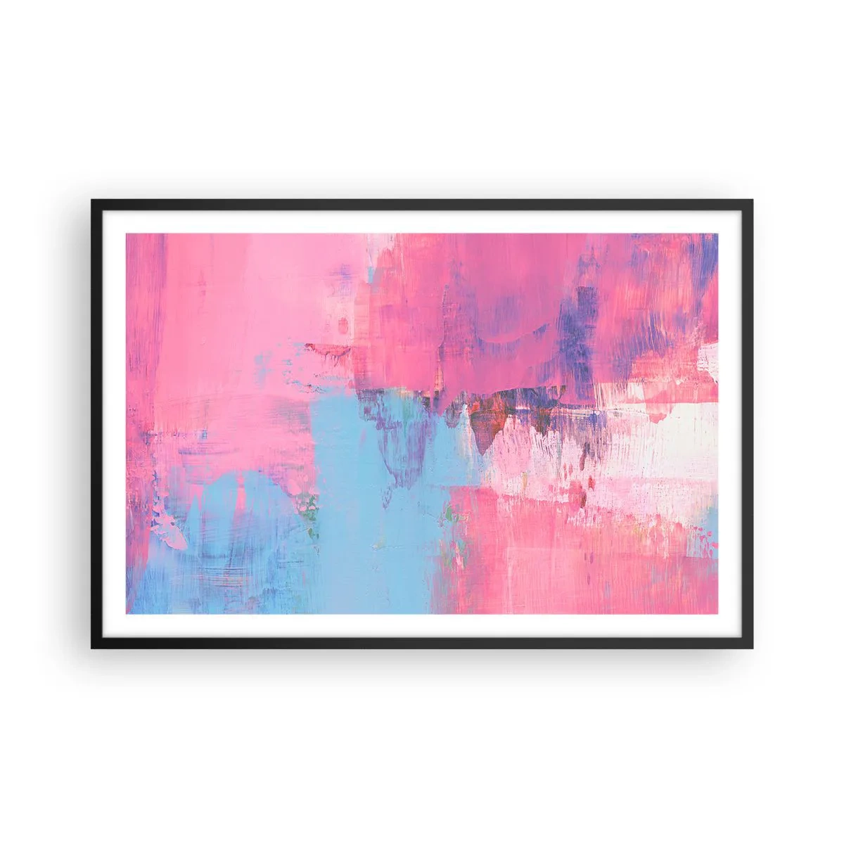 Affiche dans un cadre noir - Poster - Du rose, du bleu et une pincée de lumière - 91x61 cm