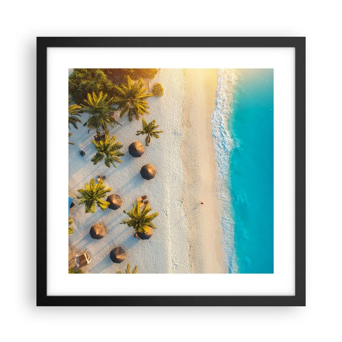 Affiche dans un cadre noir - Poster - Bienvenue au paradis - 40x40 cm