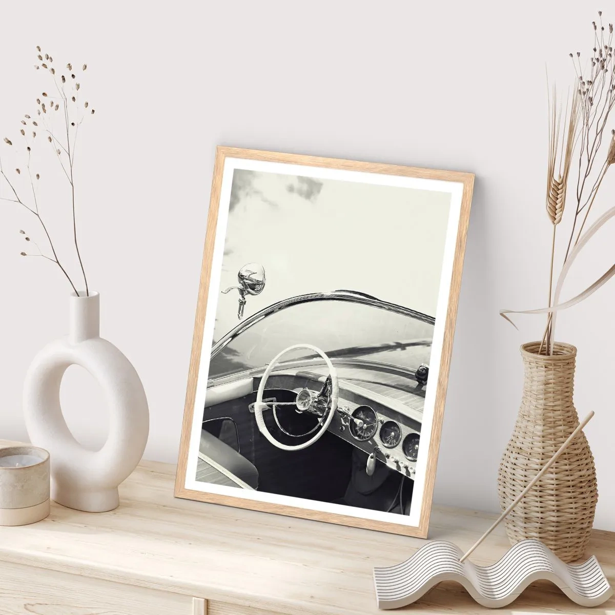 Affiche dans un chêne clair - Poster - Temps pour riche - 40x50 cm