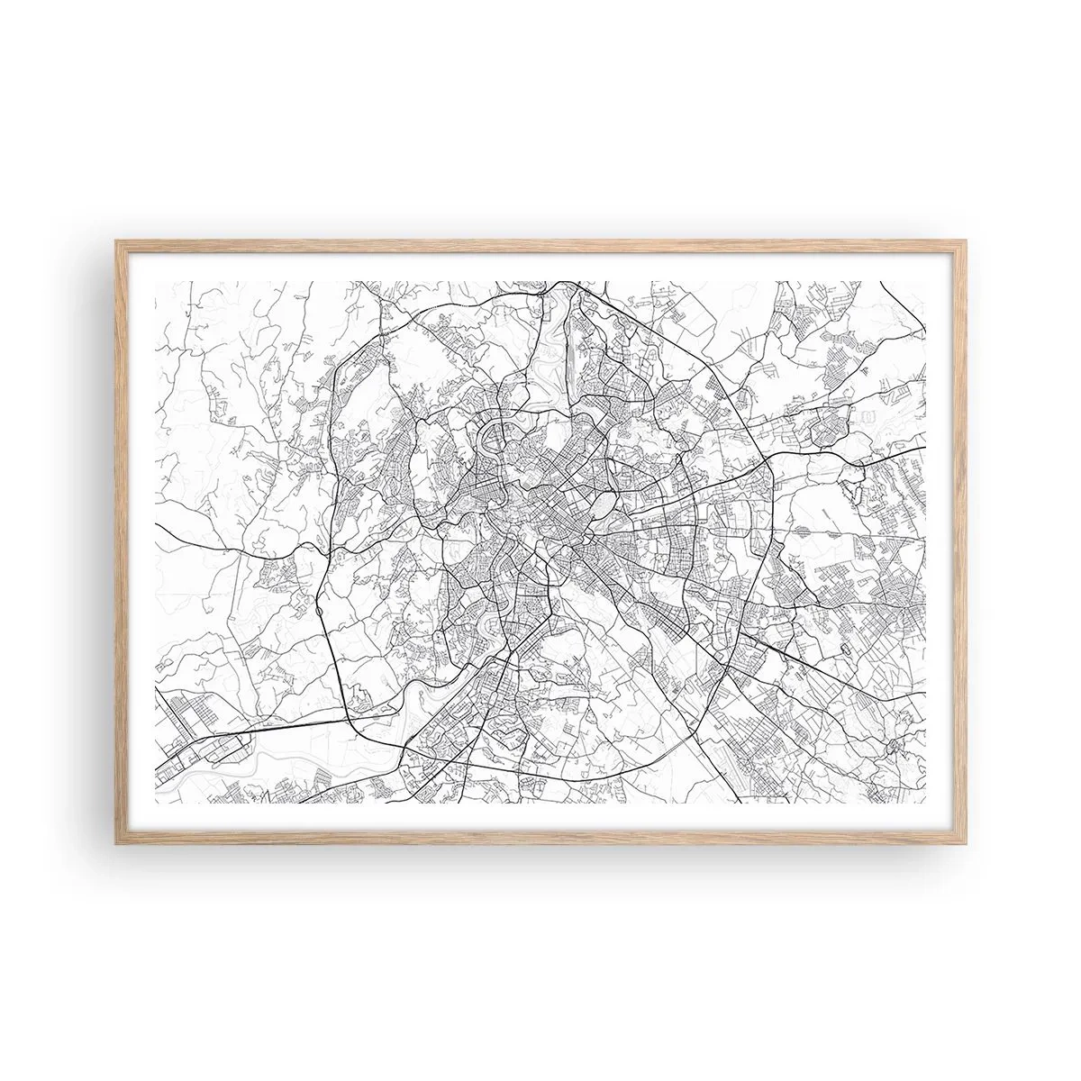 Affiche dans un chêne clair - Poster - Cercle romain - 100x70 cm