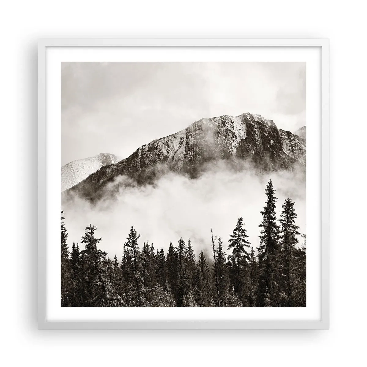 Affiche dans un cadre blanc - Poster - Seigneur de granite - 60x60 cm