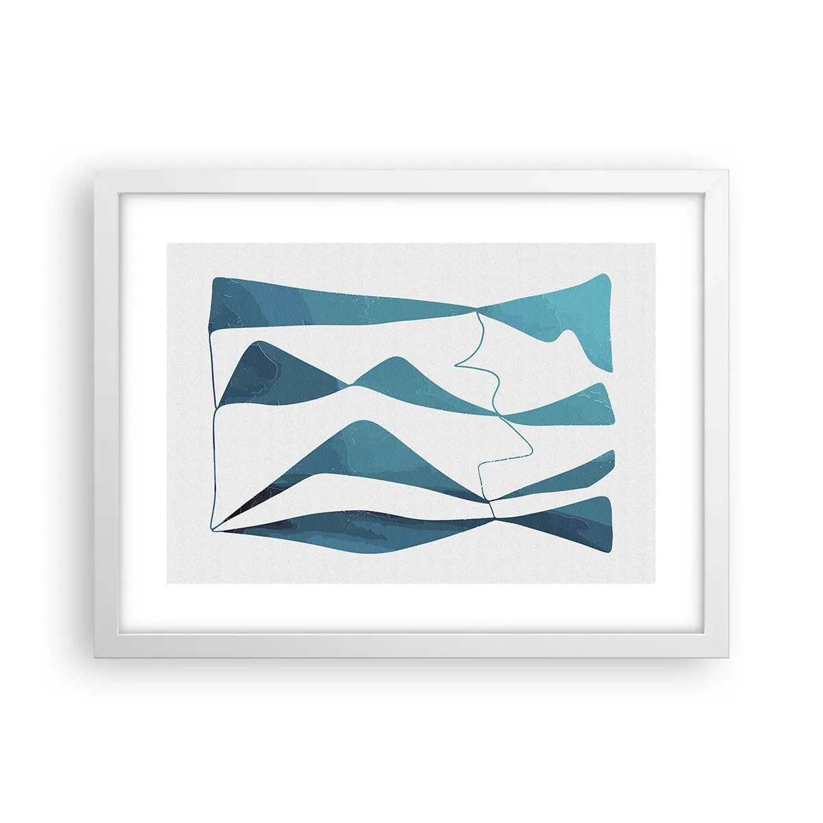 Affiche dans un cadre blanc - Poster - Abstraction : composé turquoise - 40x30 cm