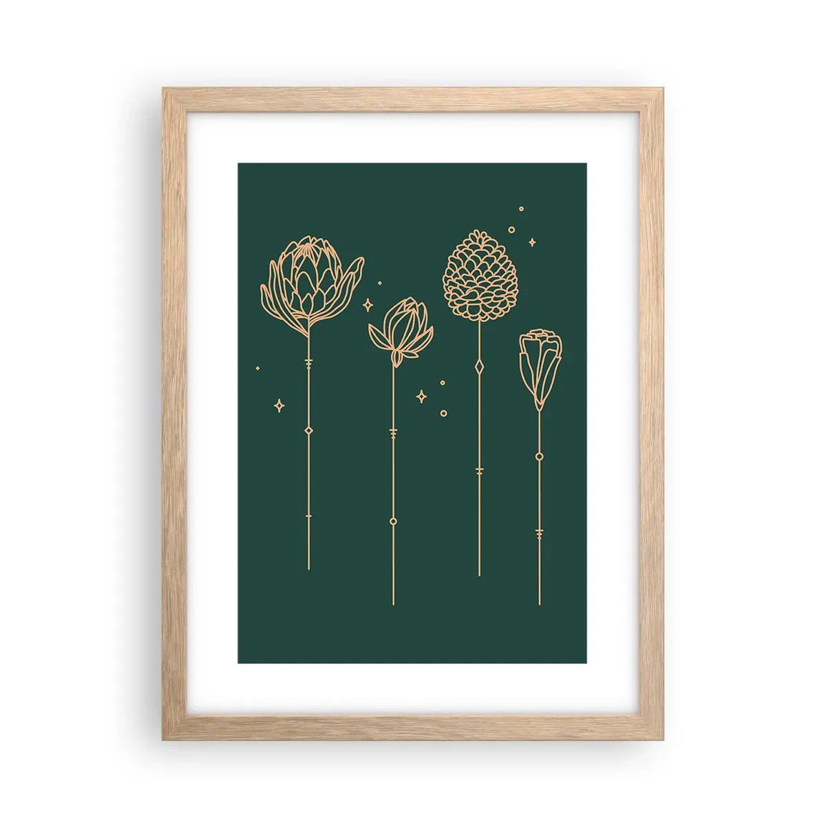 Affiche dans un chêne clair - Poster - La famille Plante - 30x40 cm