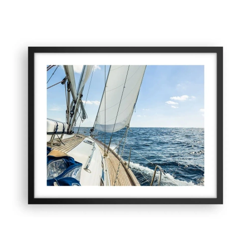 Affiche dans un cadre noir - Poster - Ohé, l'aventure - 50x40 cm