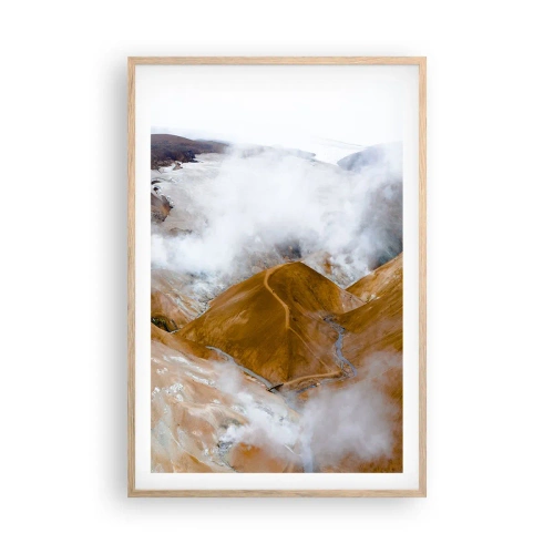 Affiche dans un chêne clair - Poster - Le charme brut de l'Islande - 61x91 cm