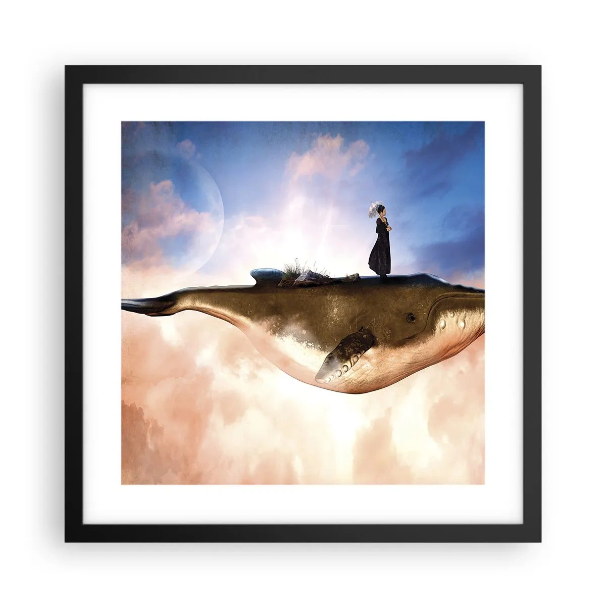 Affiche dans un cadre noir - Poster - Voyage irréel - 40x40 cm