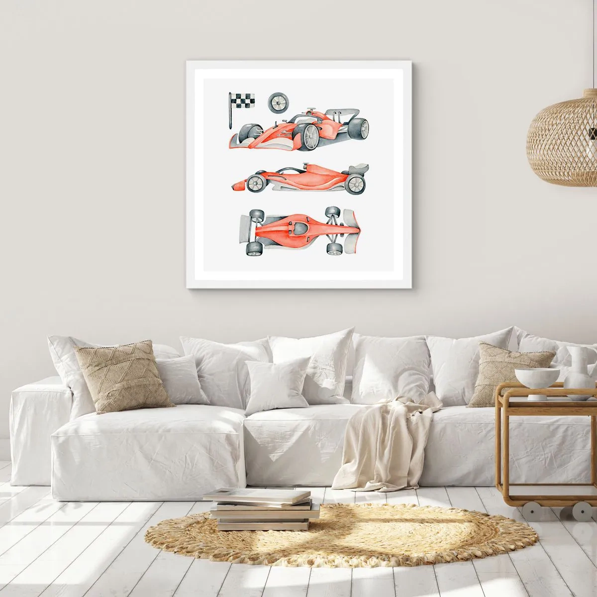 Affiche dans un cadre blanc - Poster - poursuis ton rêve - 50x50 cm