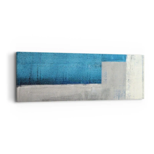 Impression sur toile - Image sur toile - Une composition poétique de gris et de bleu - 90x30 cm
