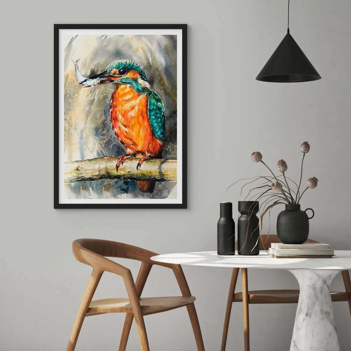 Affiche dans un cadre noir - Poster - Loi de la nature - 30x40 cm