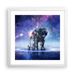 Affiche dans un cadre blanc - Poster - Le ciel étoilé au dessus de moi - 40x40 cm