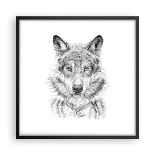 Affiche dans un cadre noir - Poster - Un leader né - 50x50 cm