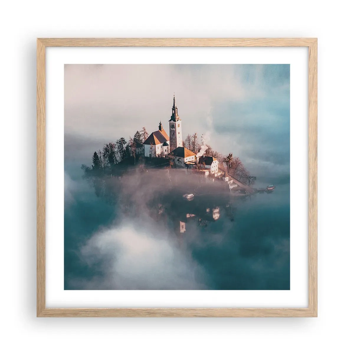 Affiche dans un chêne clair - Poster - Île de rêve - 50x50 cm