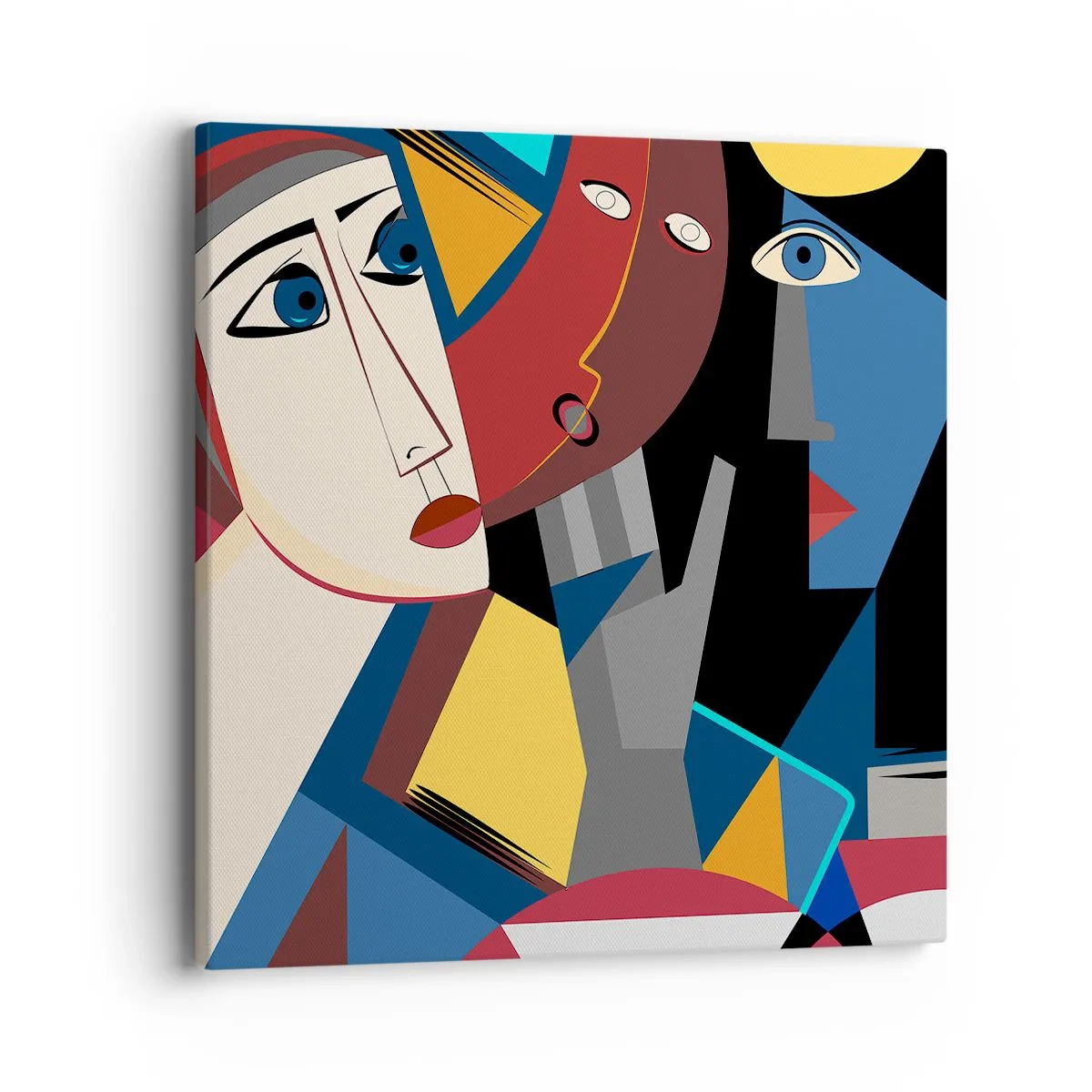 Impression sur toile - Image sur toile - Une conversation entre cubistes - 40x40 cm