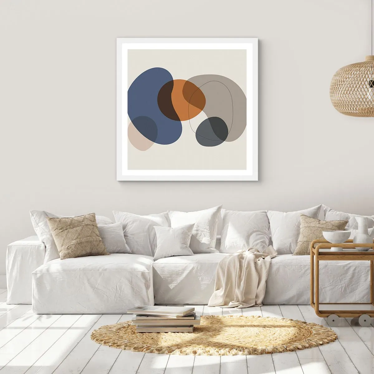 Affiche dans un cadre blanc - Poster - Gouttes de couleur - 30x30 cm