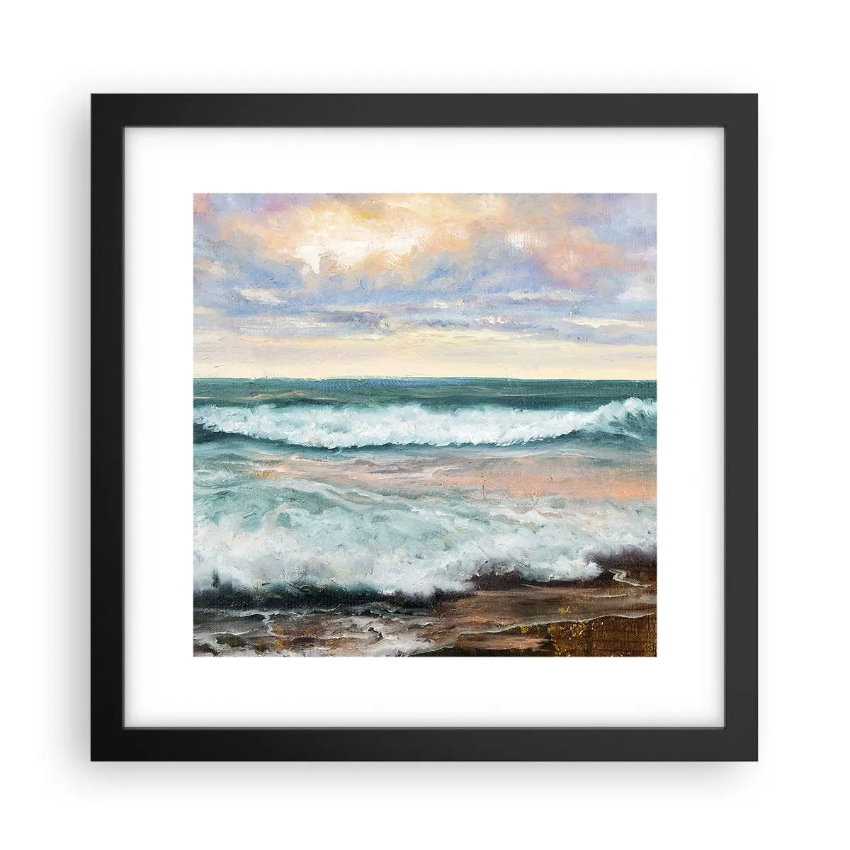 Affiche dans un cadre noir - Poster - Ici tu adouciras ton âme - 30x30 cm