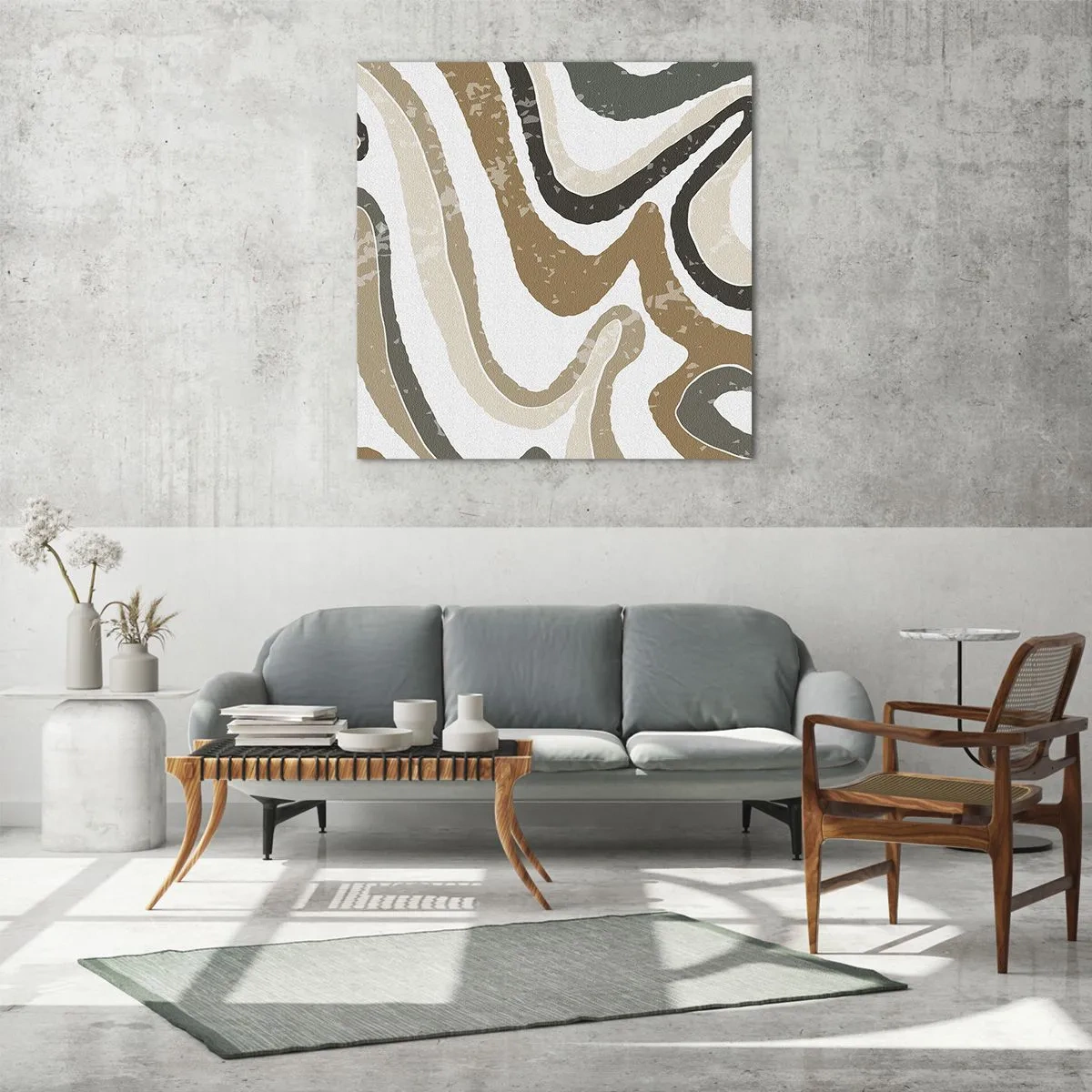 Impression sur verre - Image sur verre - Méandres de couleurs de la terre - 60x60 cm