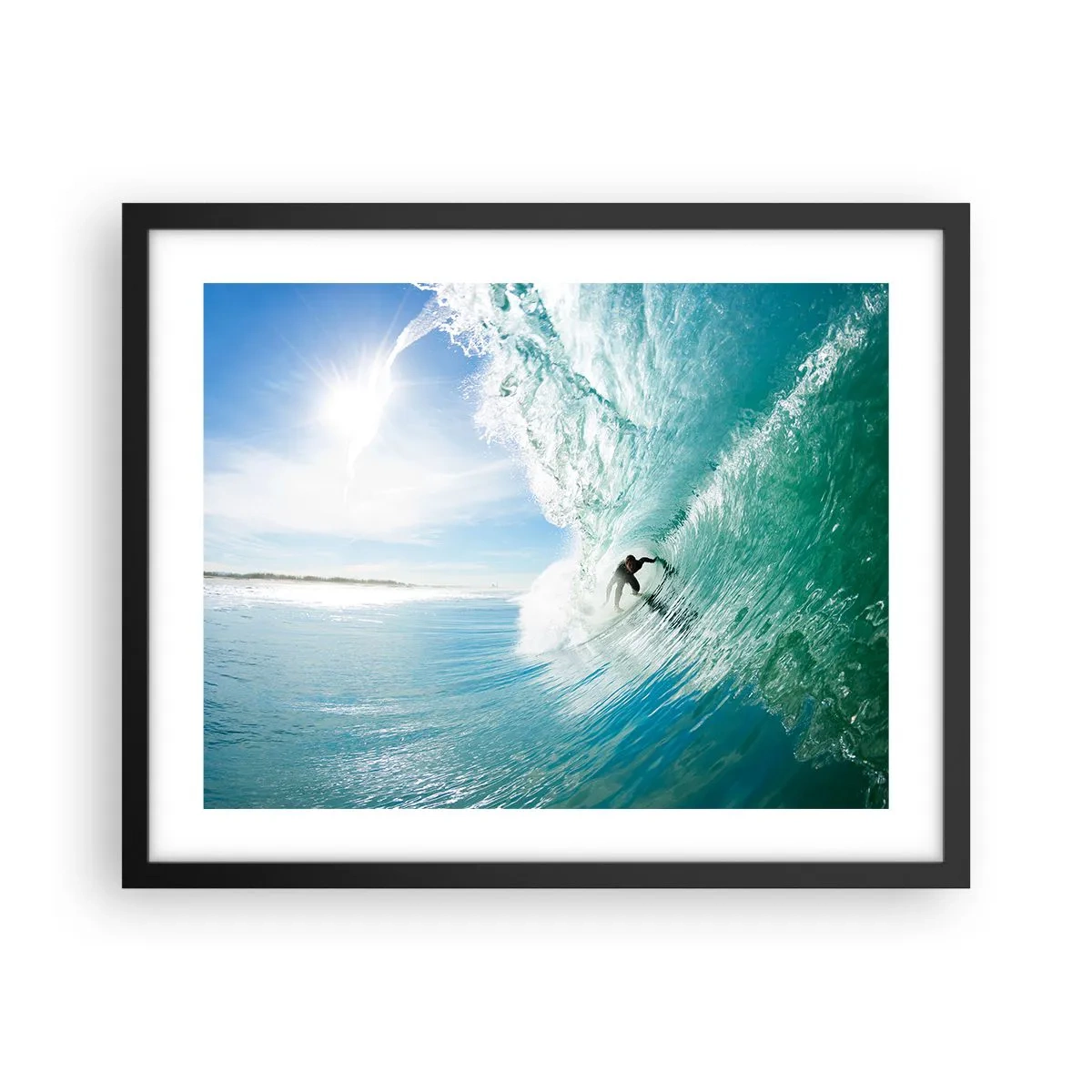 Affiche dans un cadre noir - Poster - Toujours sur la vague - 50x40 cm