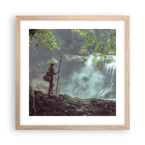 Affiche dans un chêne clair - Poster - Lier d'amitié avec la nature - 40x40 cm