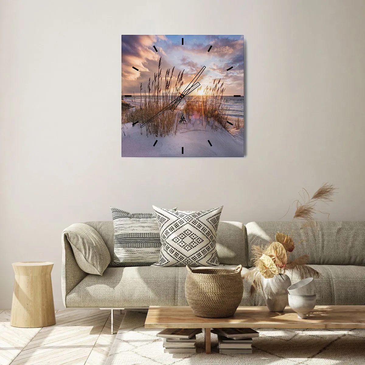 Horloge murale - Pendule murale - Salutations du soleil et du vent - 40x40 cm