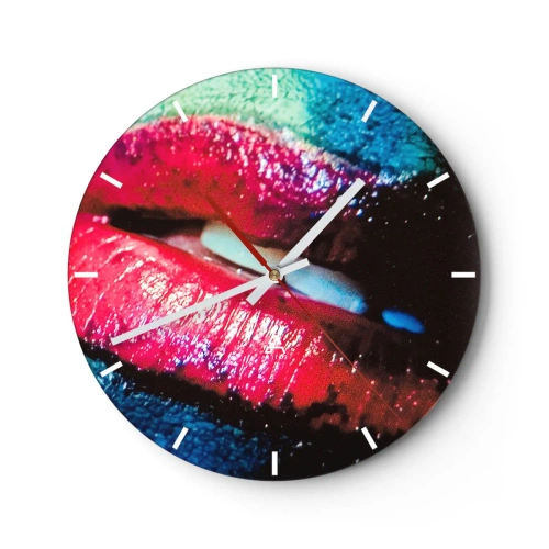 Horloge murale - Pendule murale - Sensuel et dérangeant - 40x40 cm